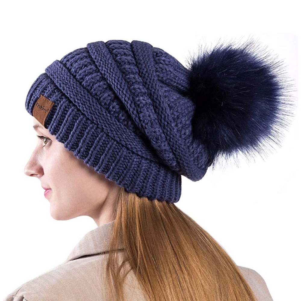 5🌟 Rated Slouchy PomPom Beanie